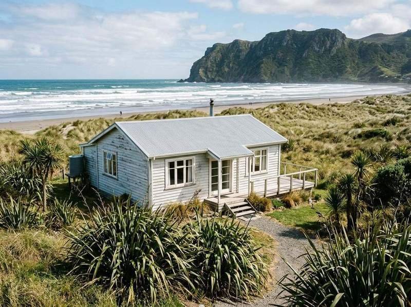 coastal home in dunedin otago with a steel roof